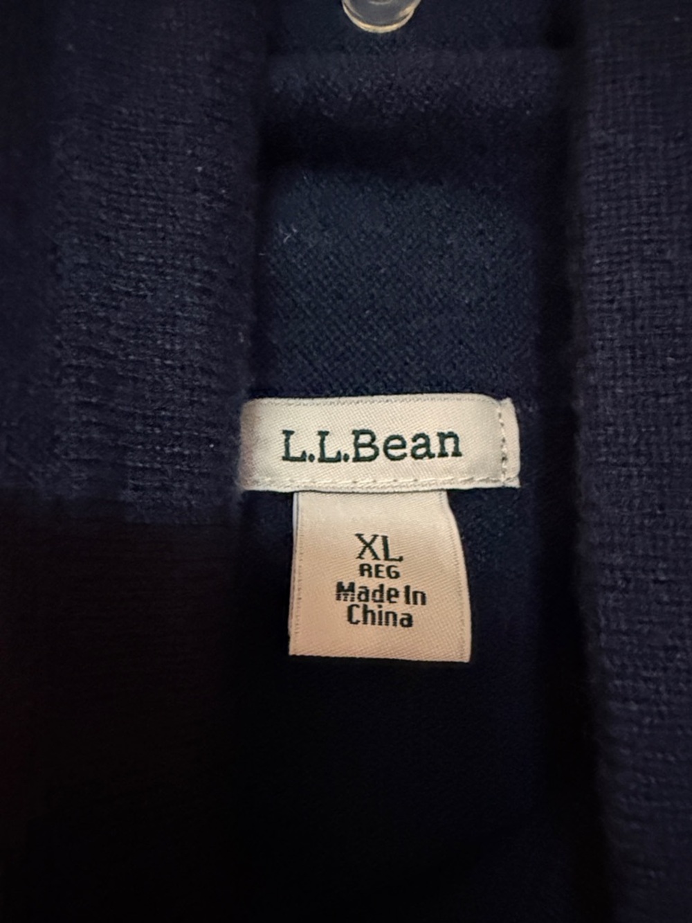 L.L. Bean Navy 100% Cashmere Crossneck Pullover Sweater - Picture 2 of 6